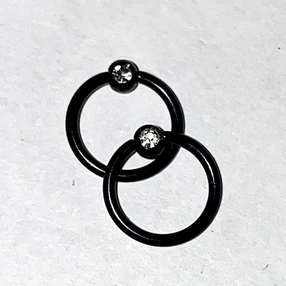 Captive Bead Ring Hoop 16g 8mm 5/16" Gem Ear Lip - Picture 9 of 11